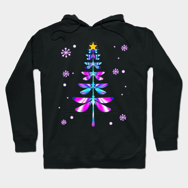 dragonfly christmas tree Hoodie by Ghani Store